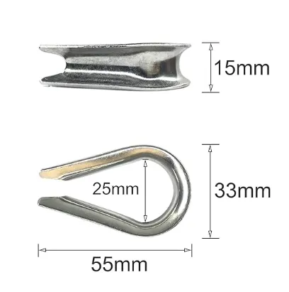 12PCS M10 引力線フィッティングと直径3/8インチワイヤロープのためのステンレス鋼指先 0