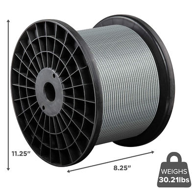 購入 磨いた1/8''ステンレス鋼航空用ワイヤロープ ケーブルレインリングキット 海上級 建設 6x36 online manufacture