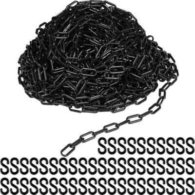 良い価格 プラスチックチェーン 耐候性 安全リンク バリアチェーン 軽量 安全チェーン 群衆制御 キューライン 駐車場 車道 装飾用 (ブラック) オンライン