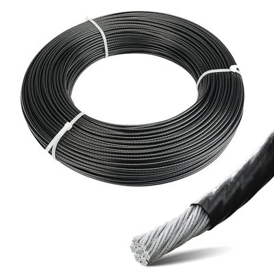 良い価格 非合金鋼鉄線ロープ 1.8mm 7x19 冷たいヘッシング用 PVCコーティング スキーピングロープ 腐食と耐候性 オンライン